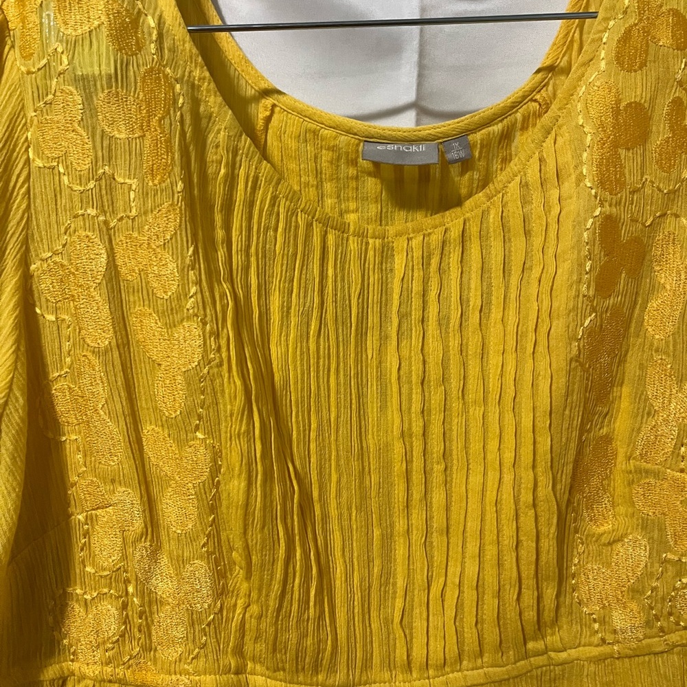 eShakti Yellow Embroidered Tunic Dress. Never worn. Excellent condition. - Picture 10 of 15